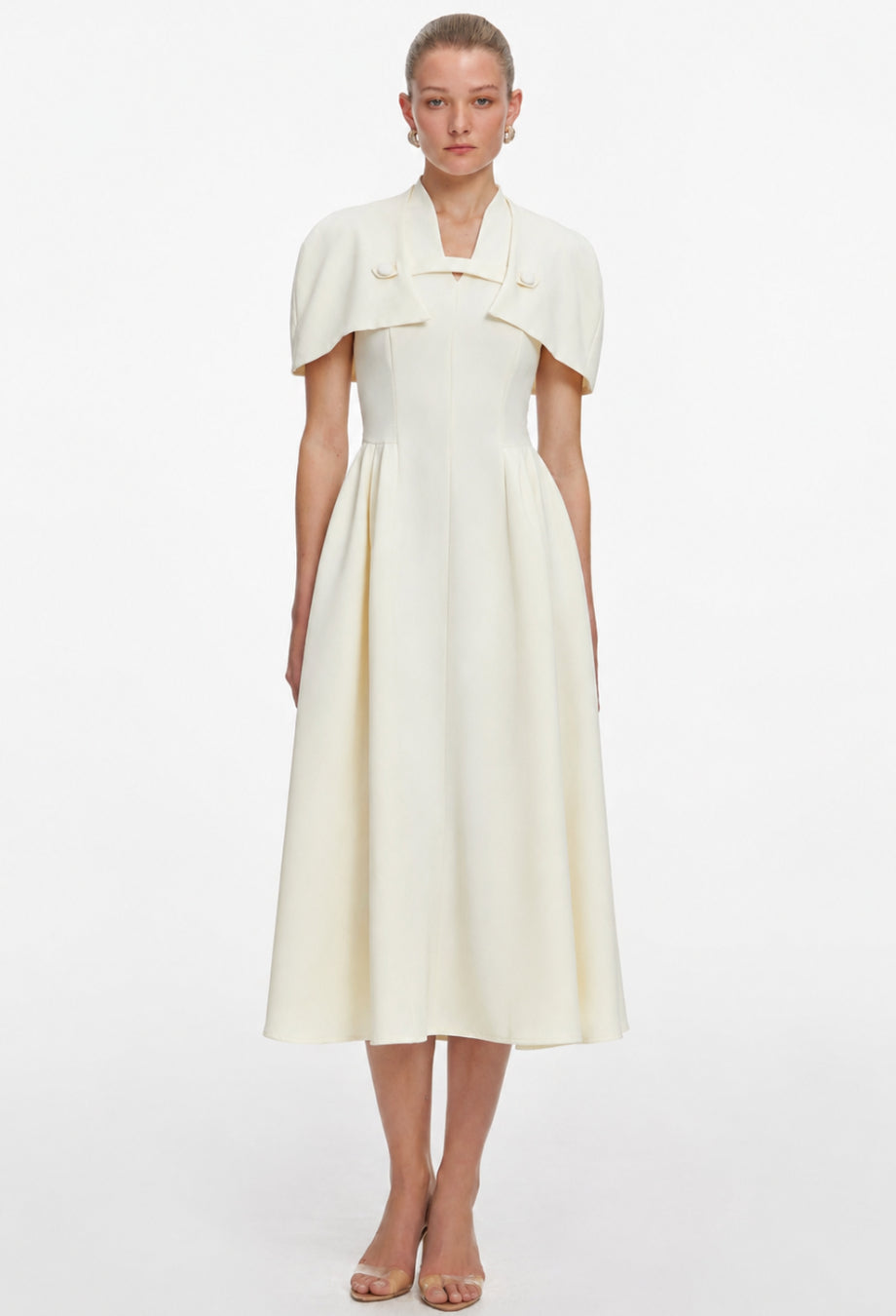Formal Midi Dress with Shawl