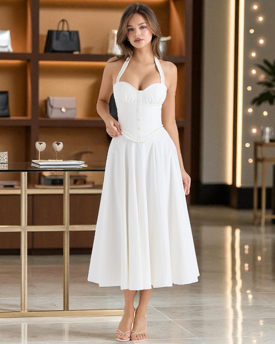Alice Midi Dress - Ivory