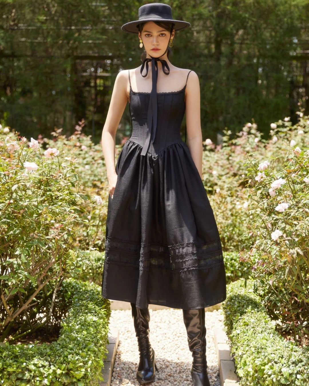 Black Midi Dress - Effie Midi Dress in Black S Black Midi Dress - Effie Midi Dress in Black S