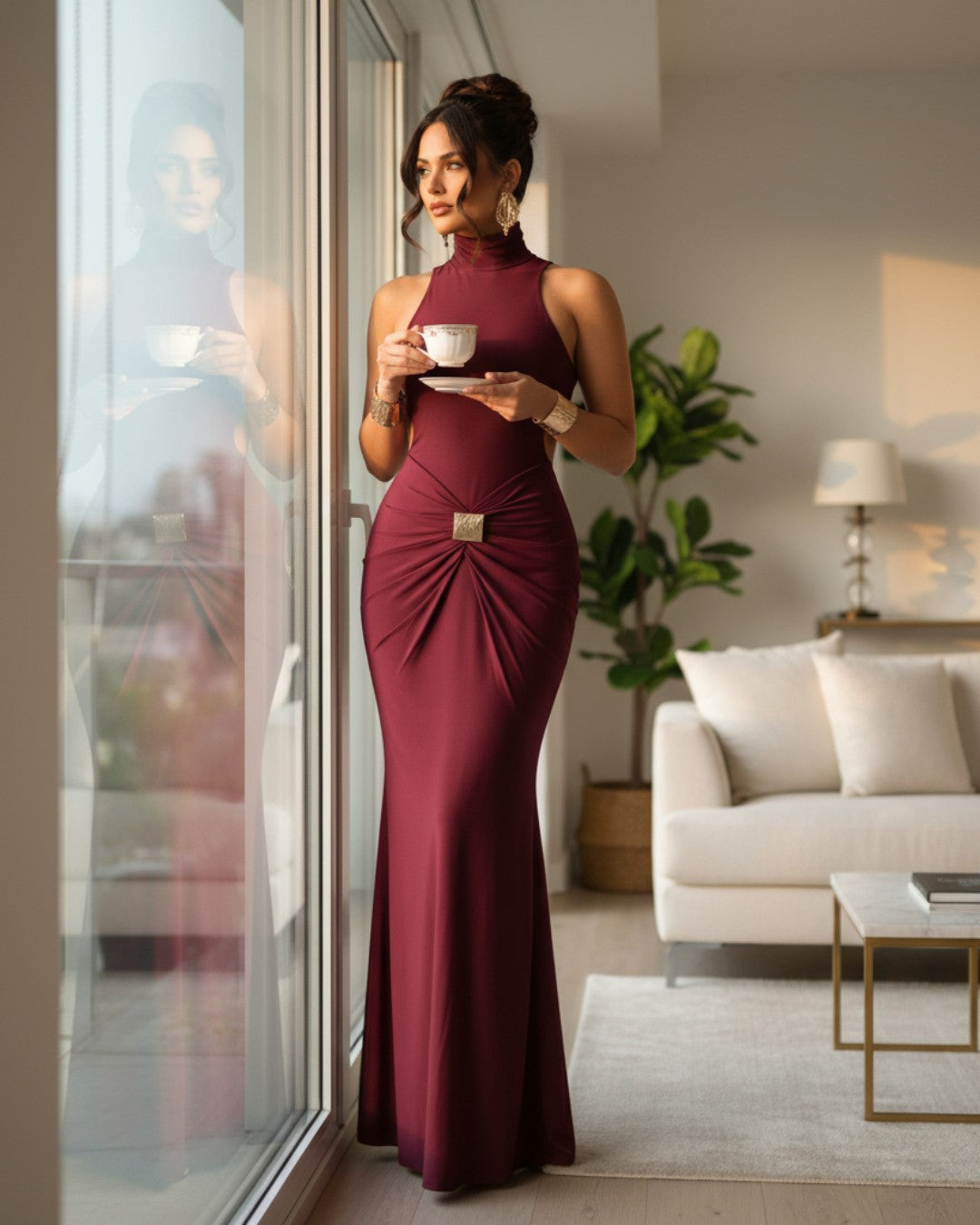 Gianna Maxi Dress - Burgundy