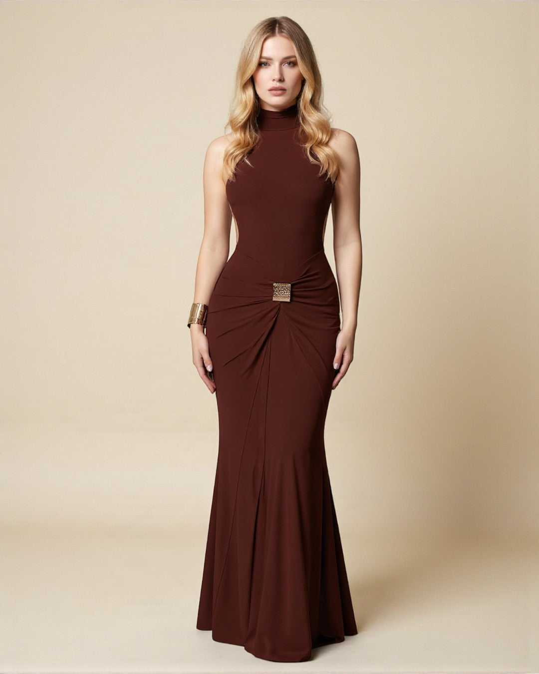Gianna Maxi Dress - Coffee Brown