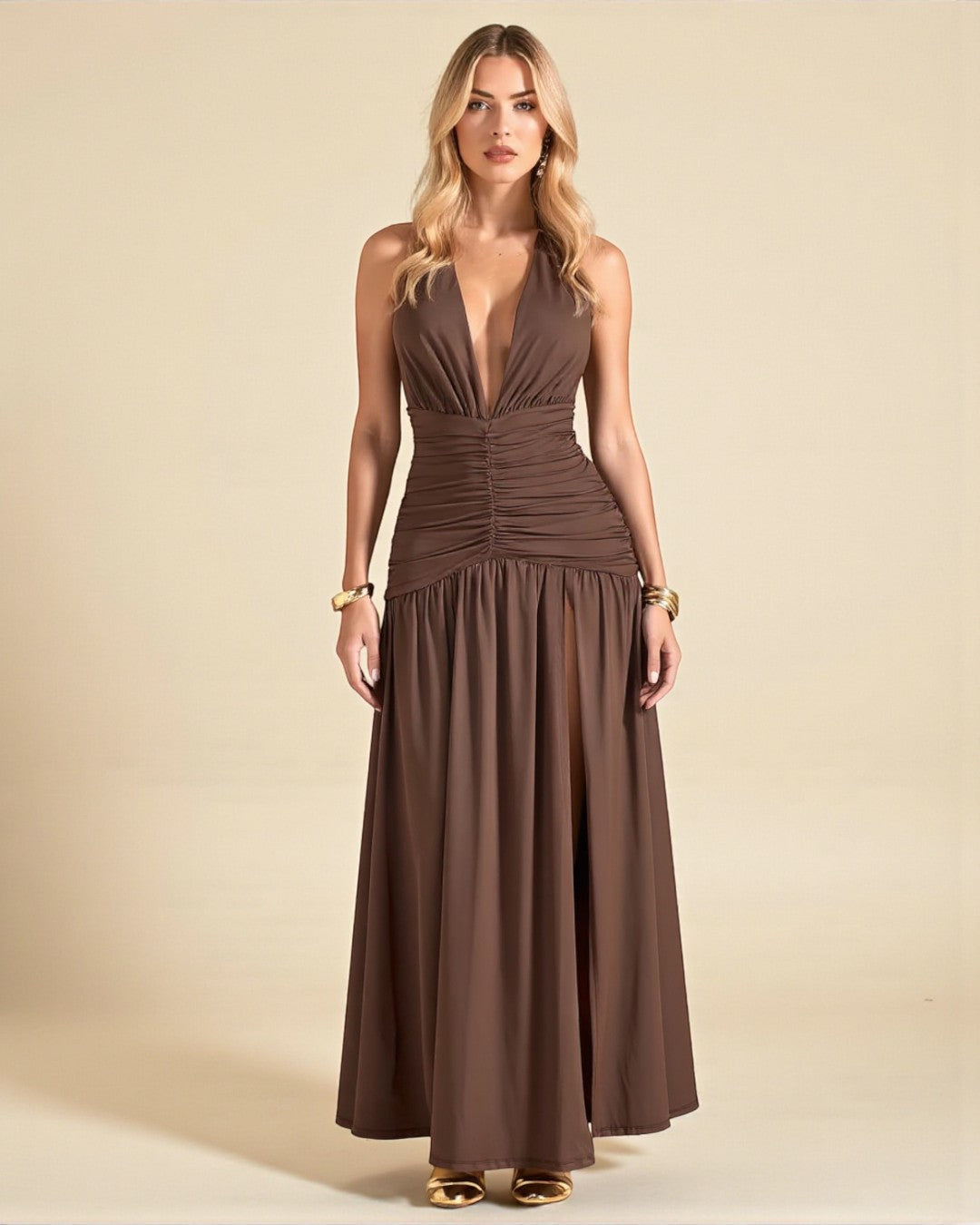 Scarlett Maxi Dress - Brown