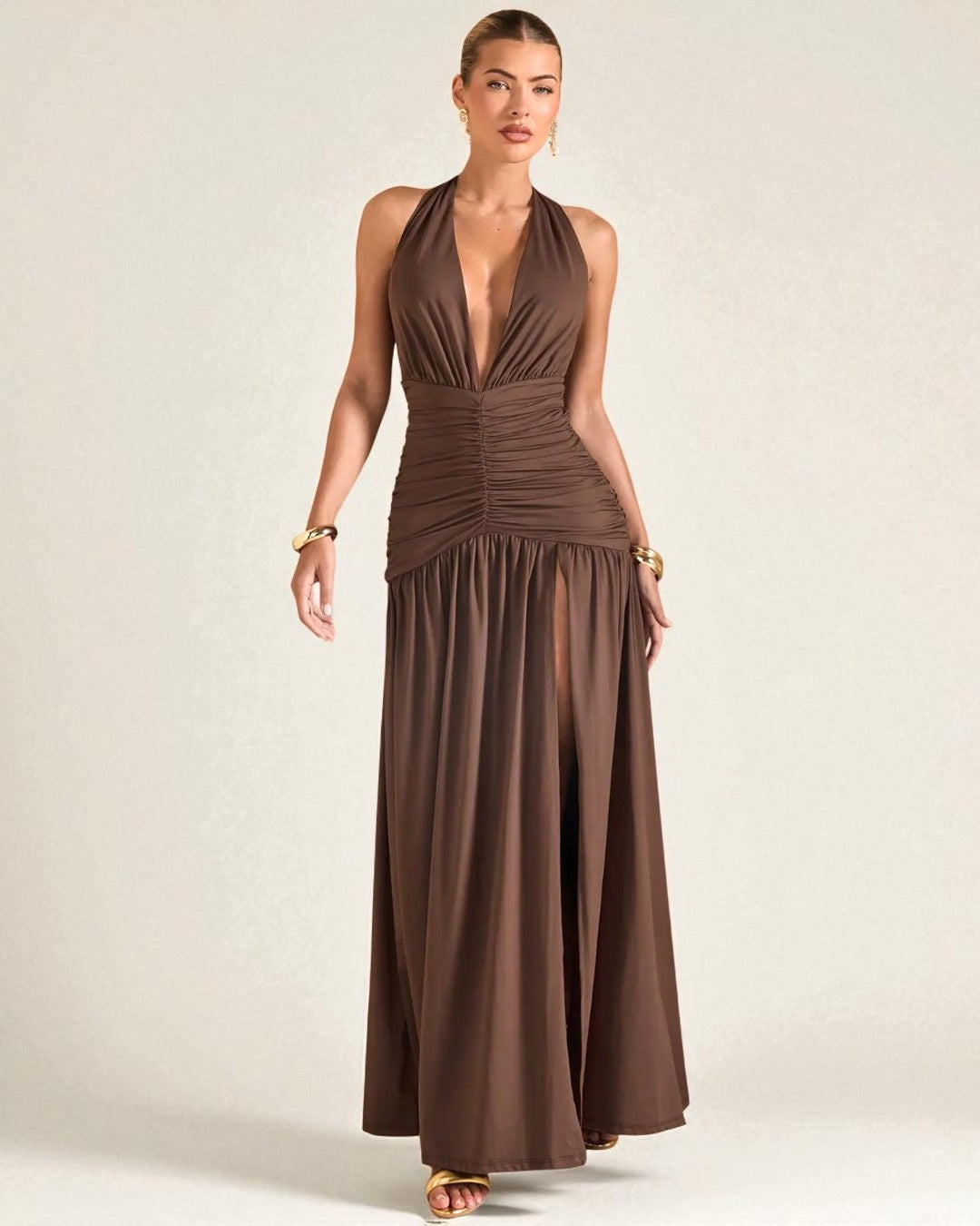 Scarlett Maxi Dress - Brown