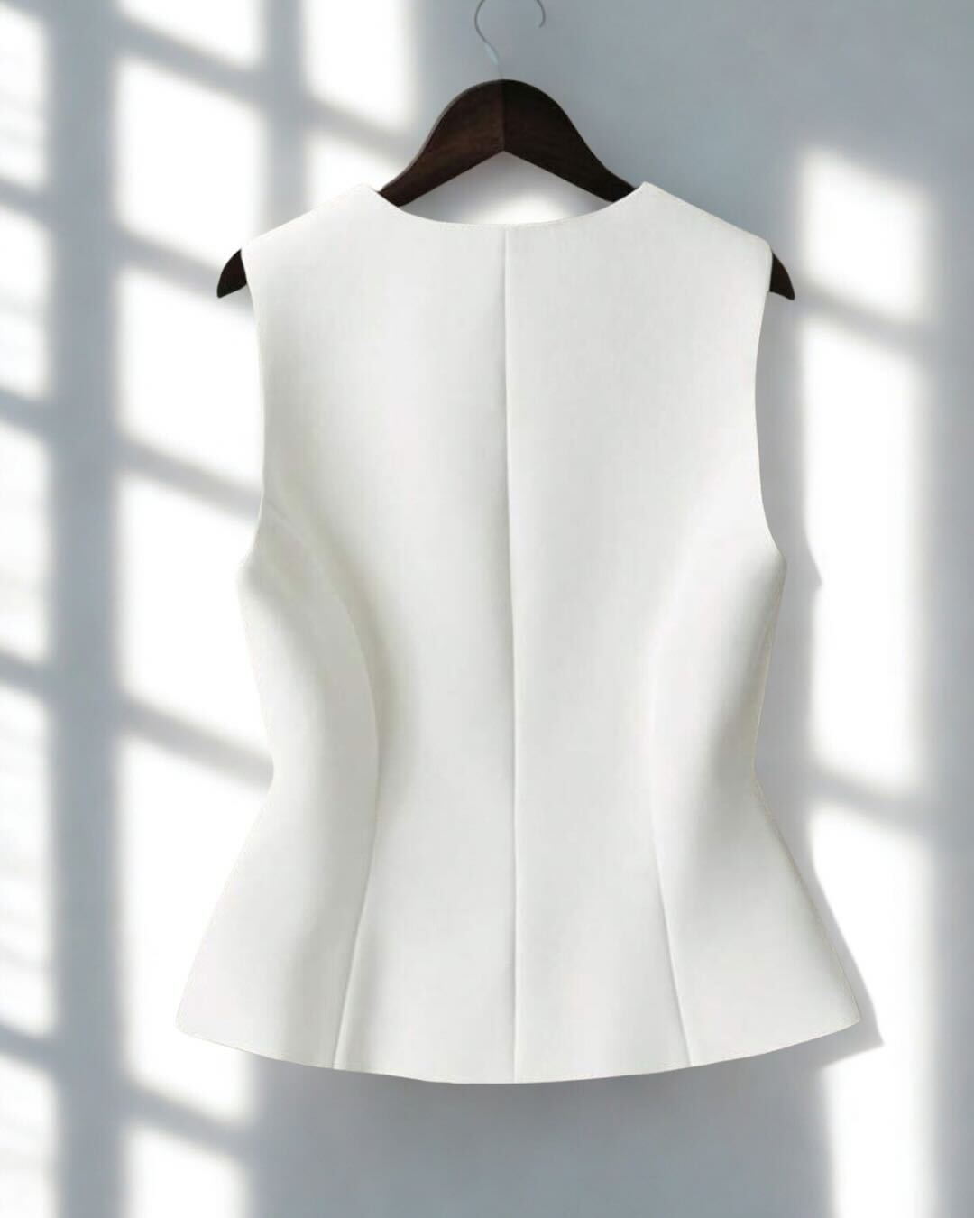 Tailored Sleeveless Button-Front Vest Top