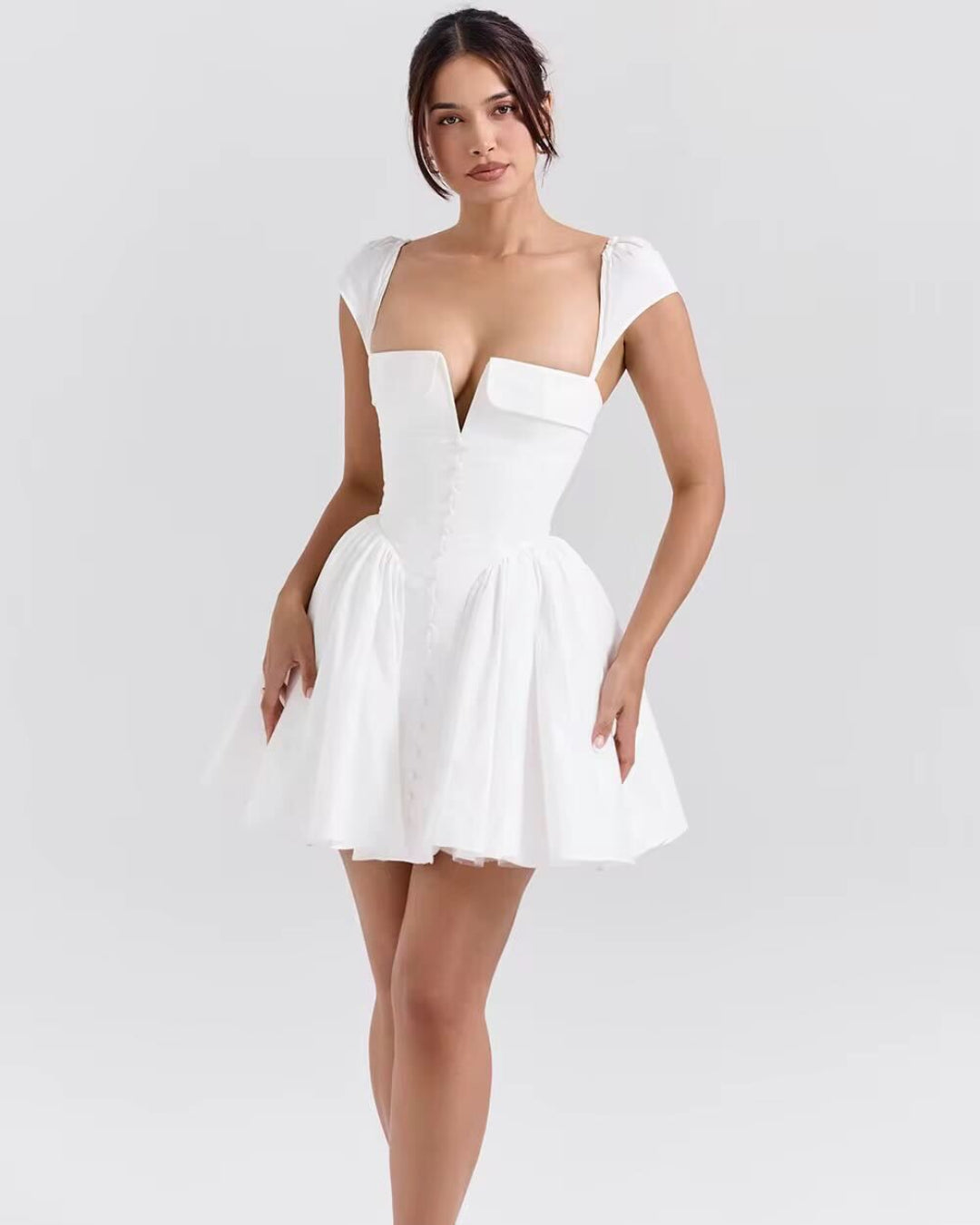 White Fit-and-Flare Mini Dress