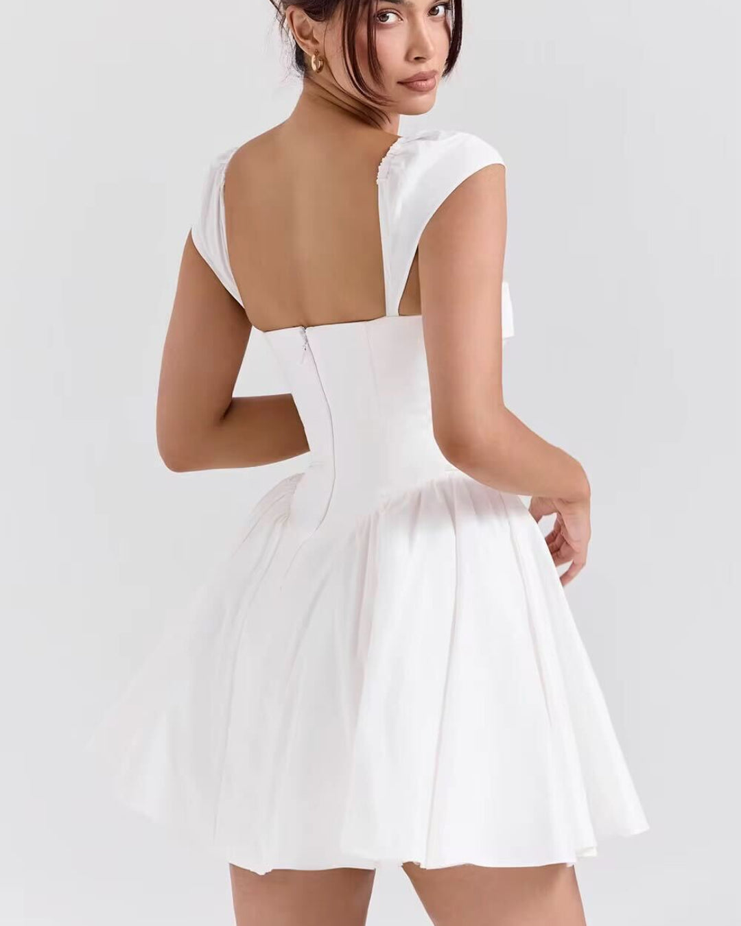 White Fit-and-Flare Mini Dress