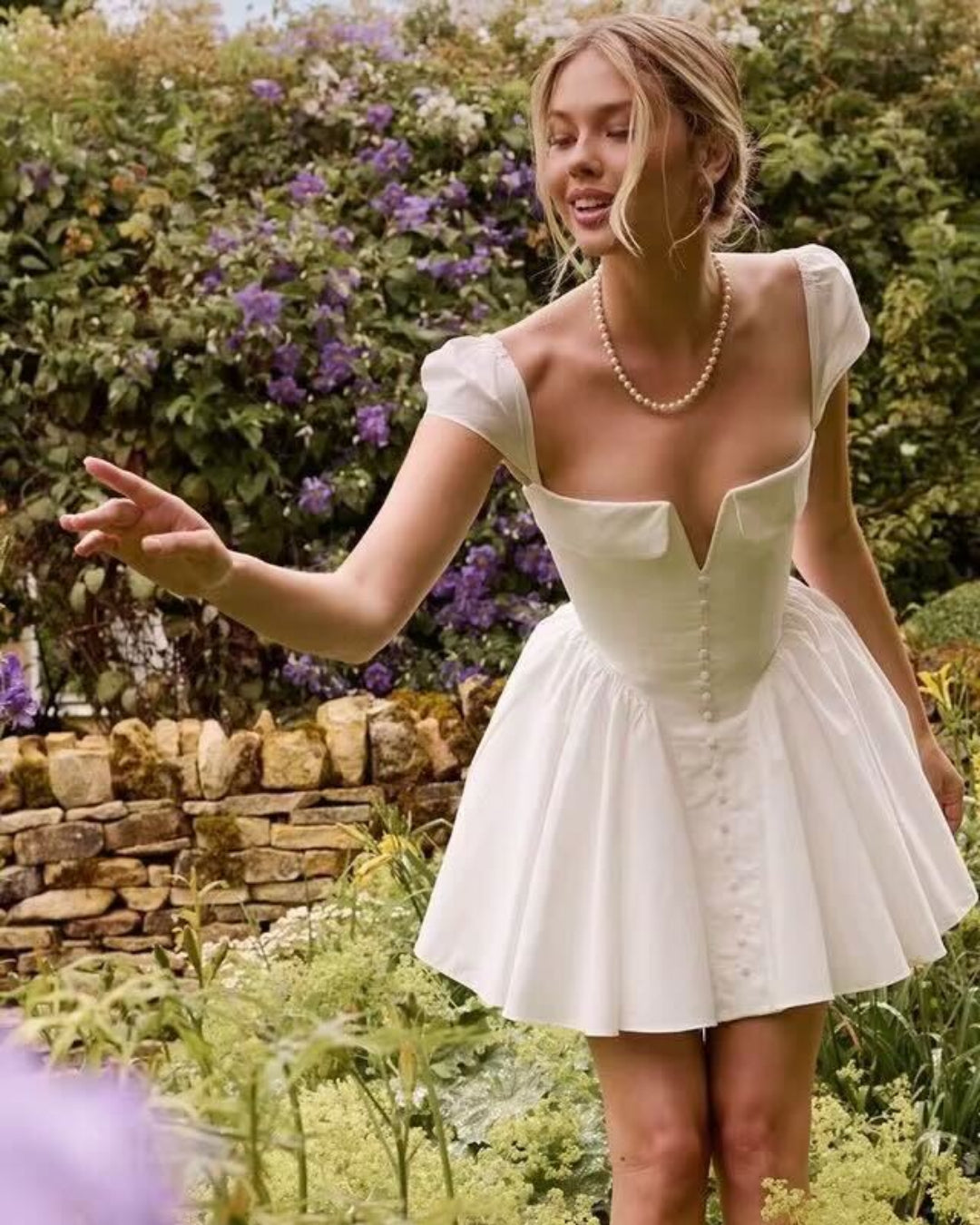 White Fit-and-Flare Mini Dress