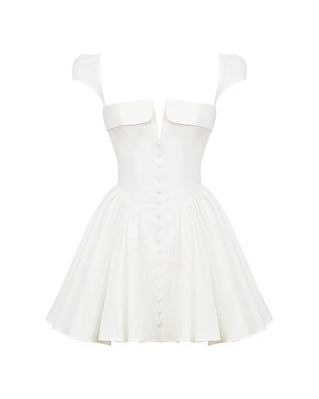 White Fit and Flare Corset Mini Dress - Summer Dress for Women White Fit and Flare Corset Mini Dress - Summer Dress for Women