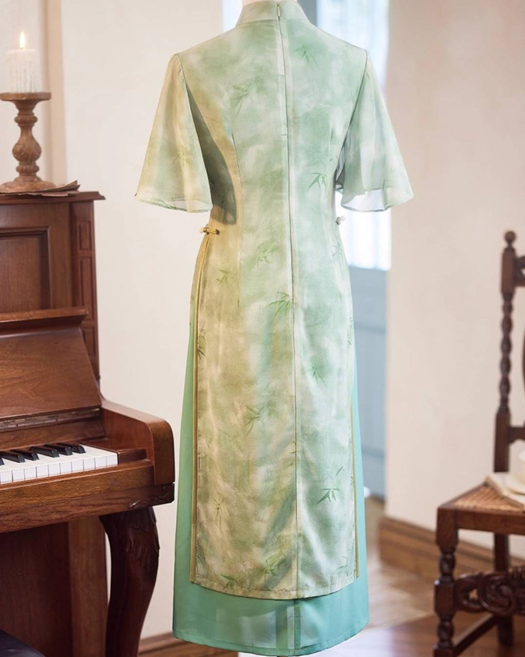 Adalyn Modernized Áo Dài Dress, Mint Green Vietnamese Dress, ao dai dress
