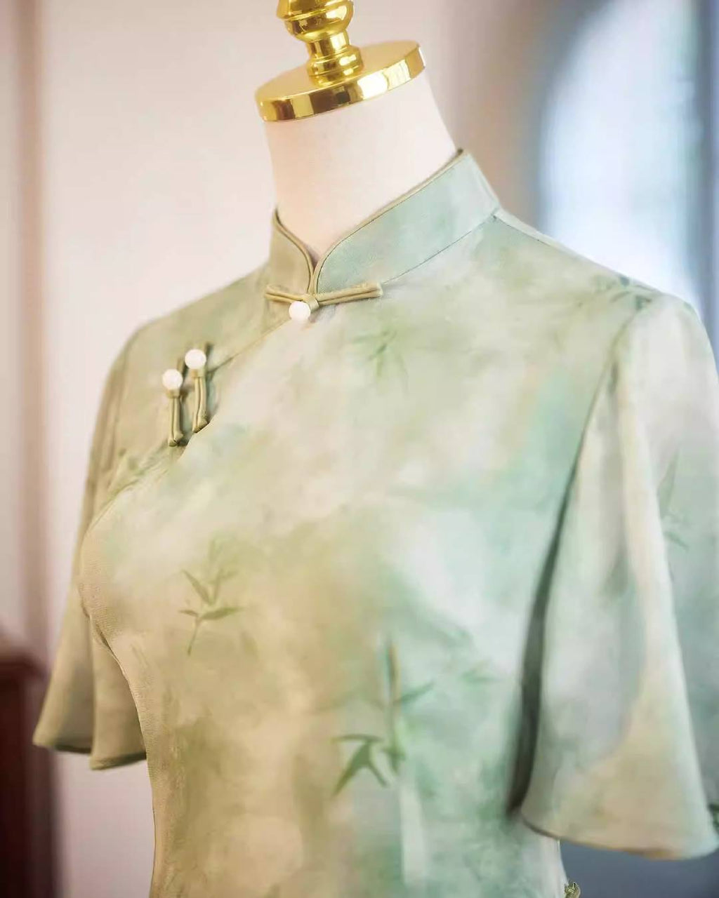 Adalyn Modernized Áo Dài Dress, Mint Green Vietnamese Dress, ao dai dress