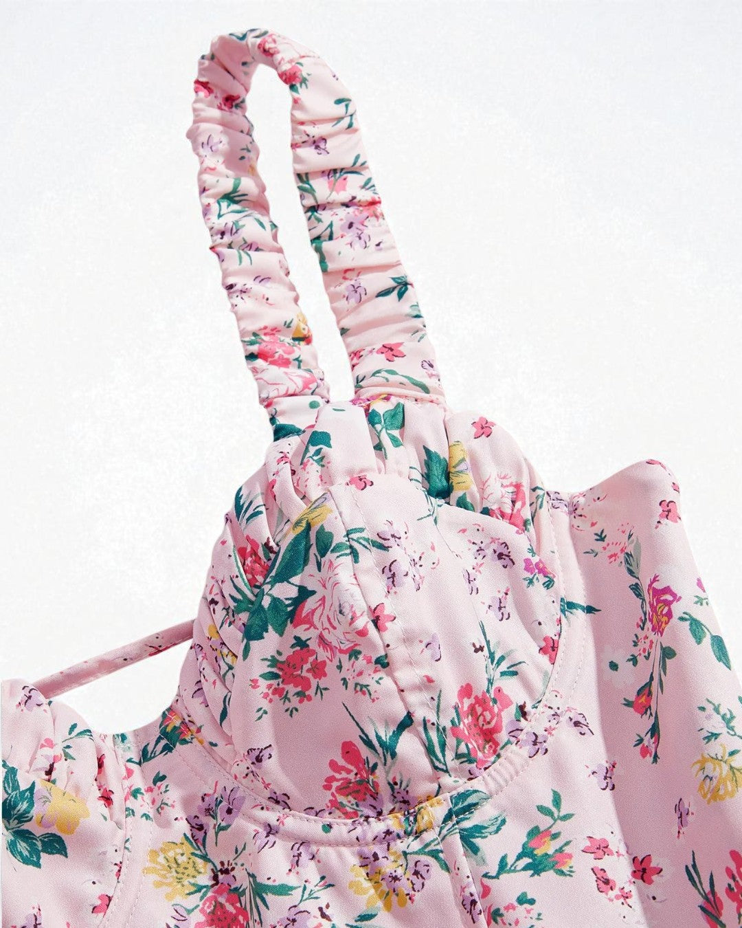 Adeline Floral Midi Dress - Light Pink