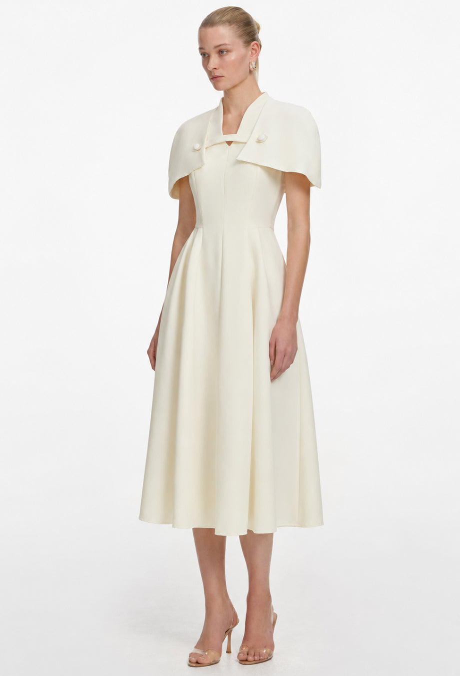 Formal Midi Dress with Shawl
