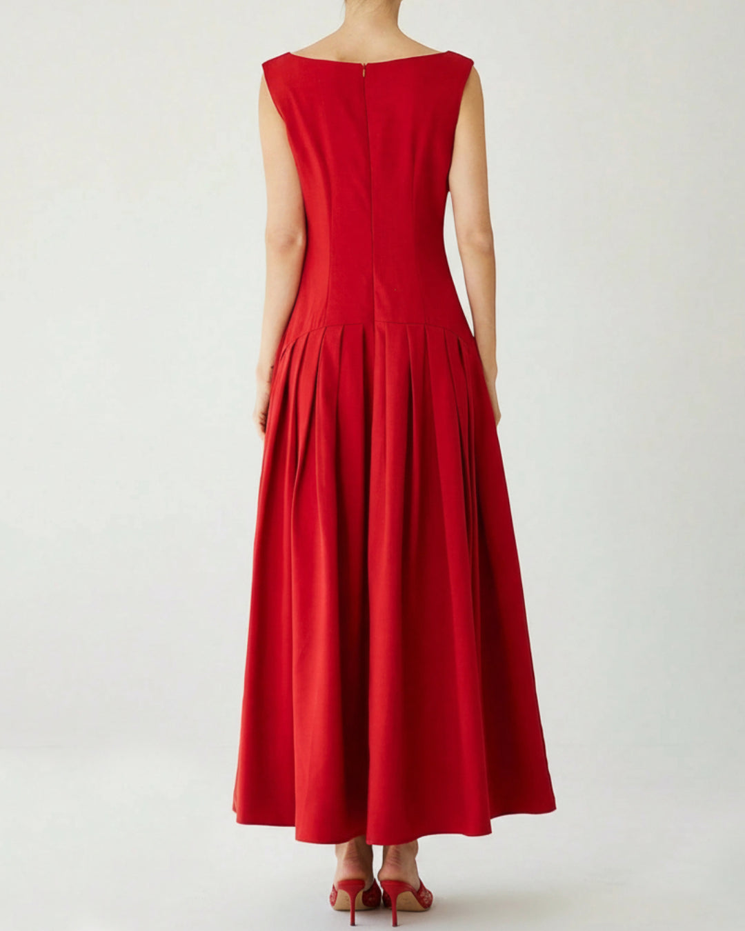 Alaia Red Midi Dress, dress women formal​,  red dress red, ladies red dress, long red dress