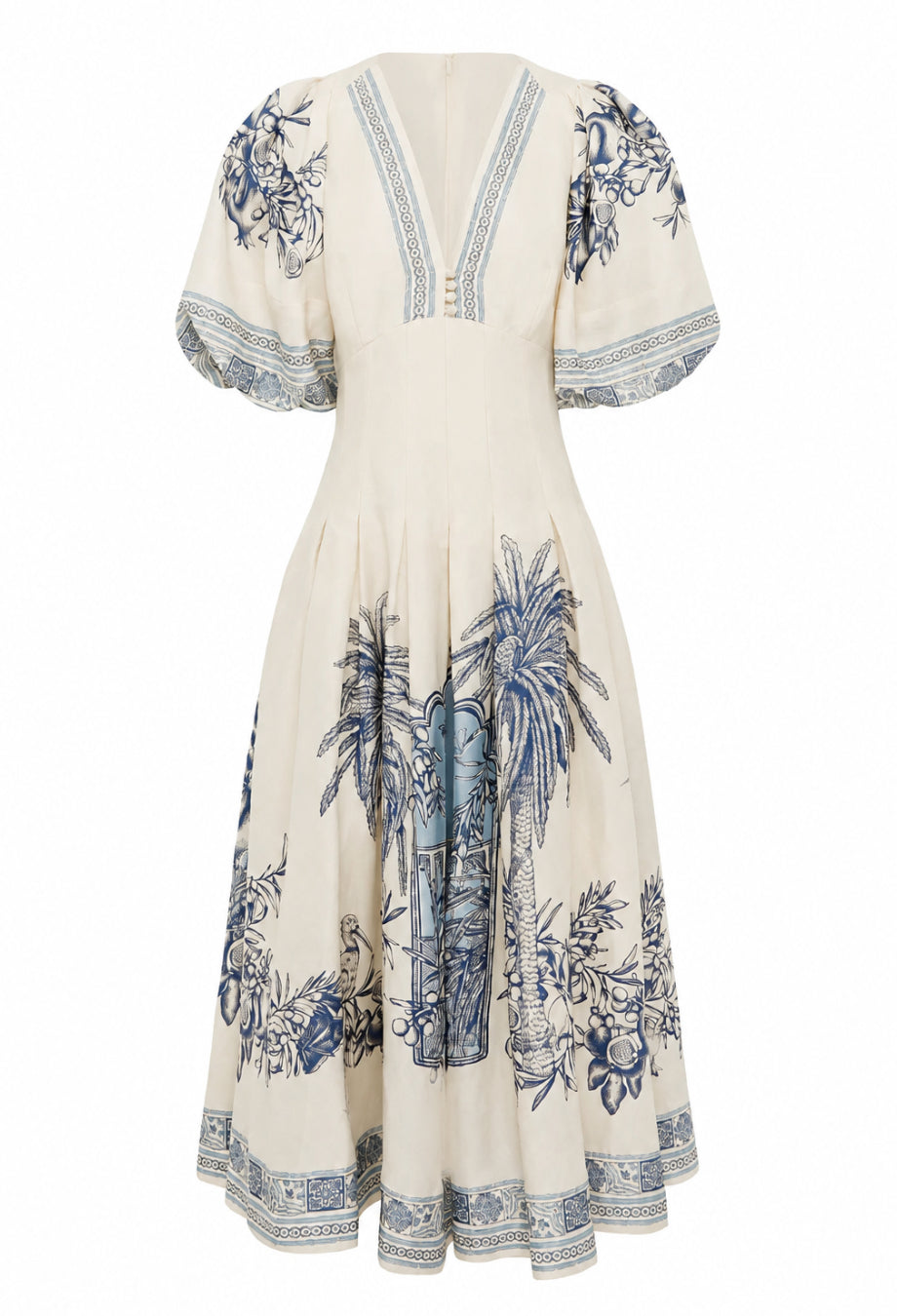 Romantica Floral Linen Midi Dress, alemais villa romantica dress, white linen dress, linen shirt dress