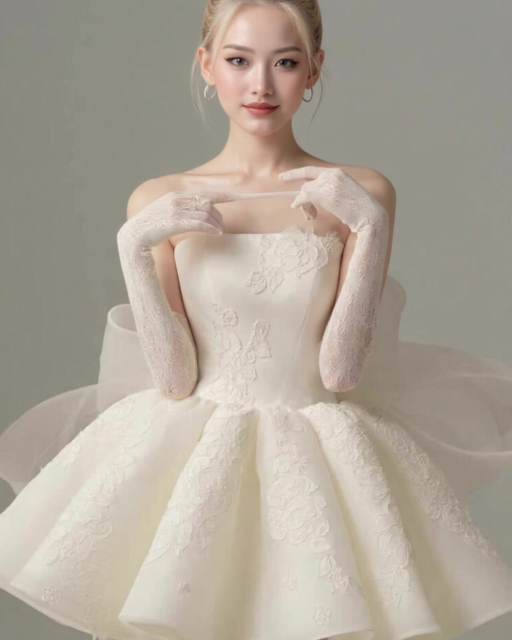 House of CB inspired Allison Mini Dress – off white wedding dress