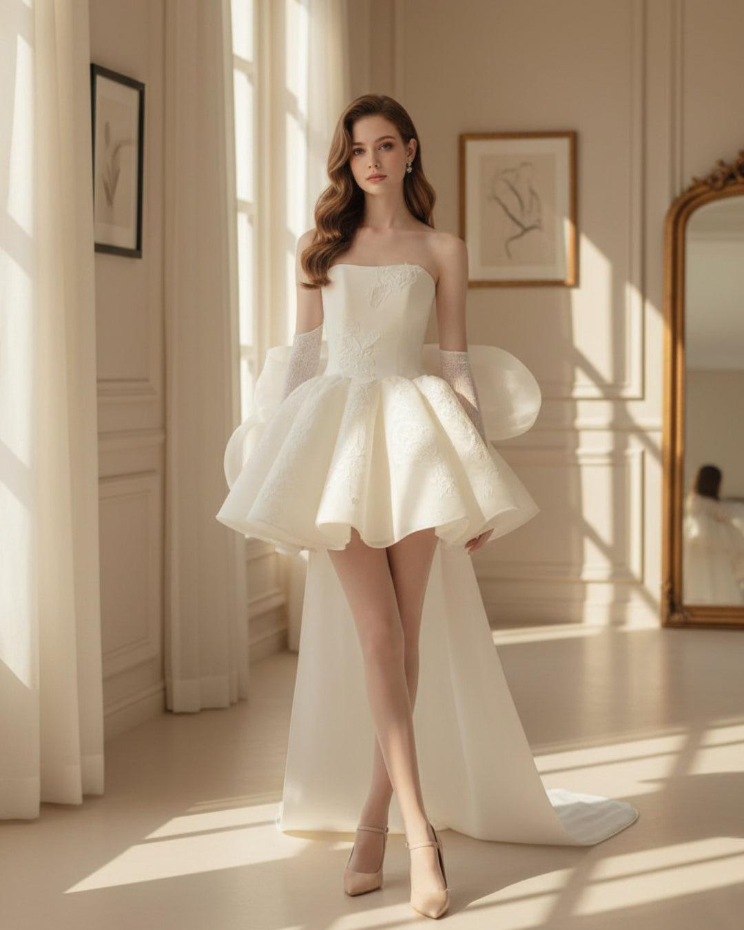 Allison Ivory Mini Dress, White Mini Dress, bridal mini dress​, mini bridal dress​, white bridal mini dresses​