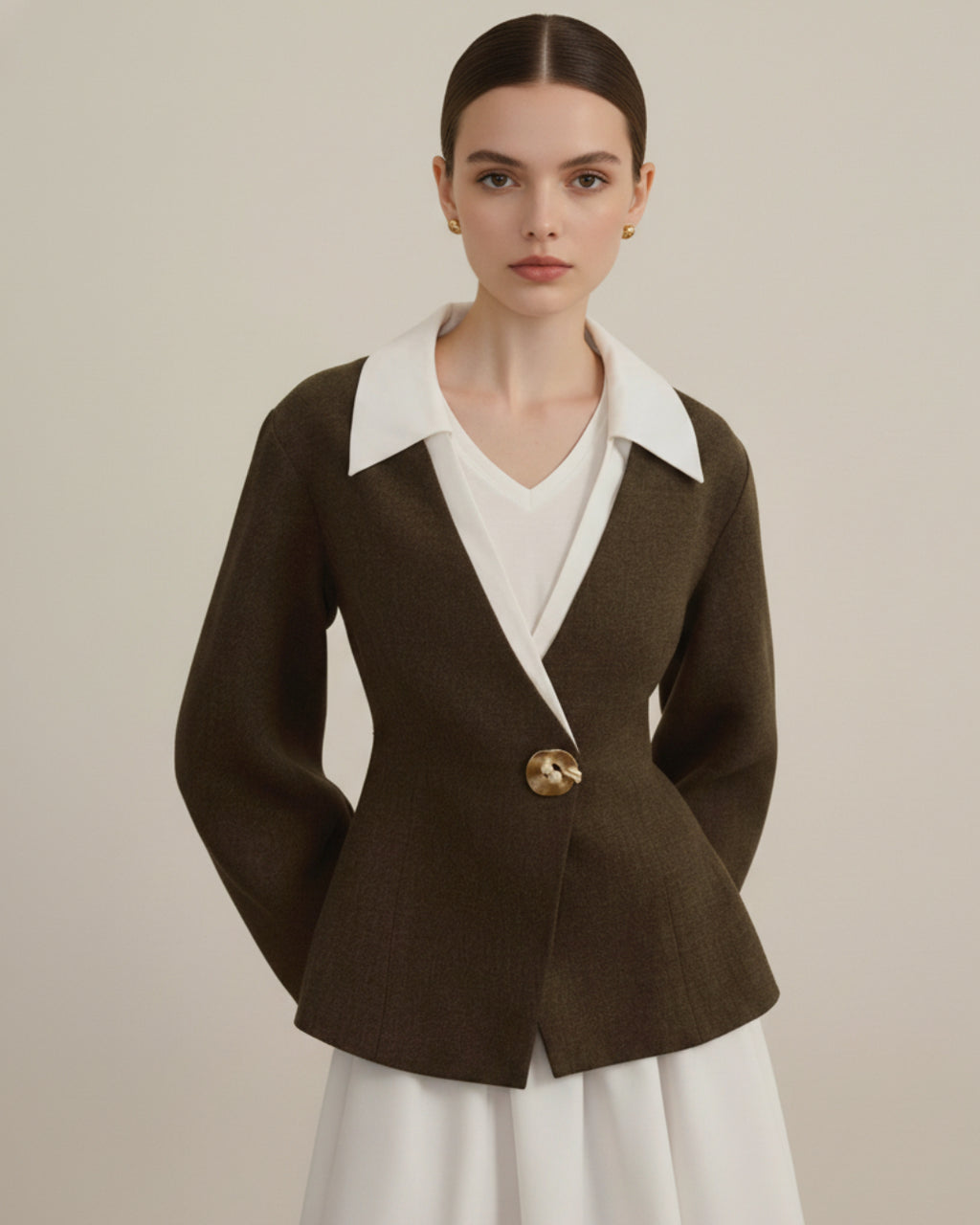 Amia Blazer in Brown, Old Money Fashion, old money hairstyles​