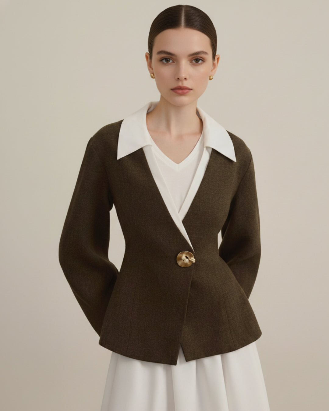 Amia Blazer in Brown, Old Money Fashion, old money hairstyles​