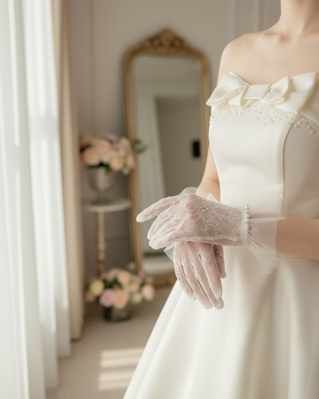 Amour Lace Gloves - Ivory
