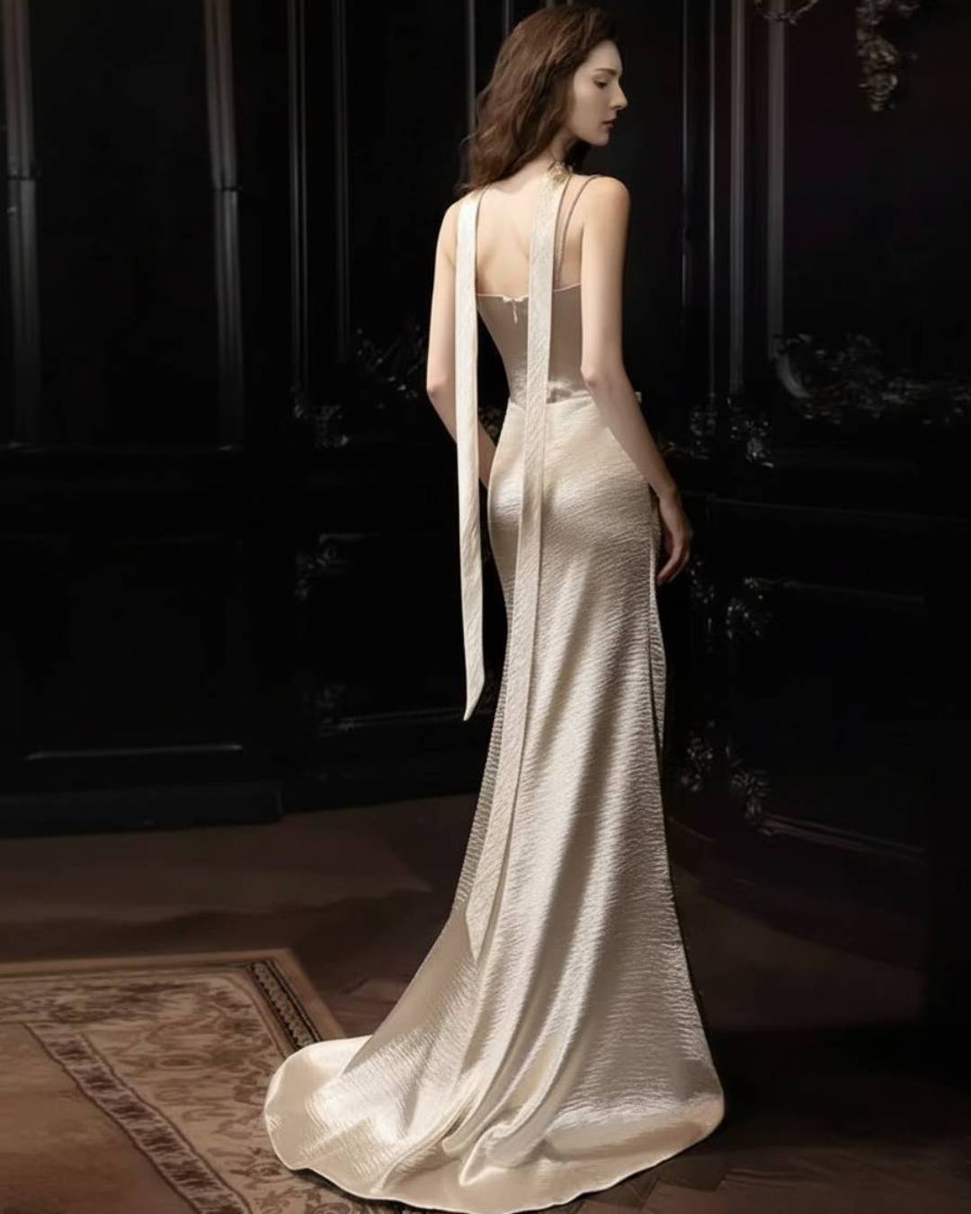 Ariel Champagne Maxi Dress, evening gowns toronto, evening gown, champagne maxi dress​