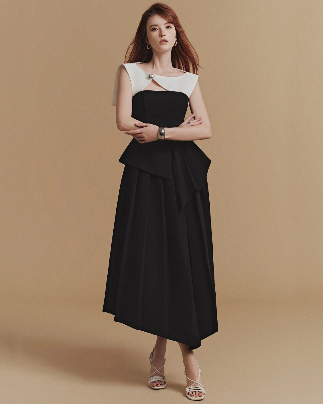 Arista Black Midi Dress, Business Professional Dress for Female, dress business woman​, business professional dress, black evening dress​