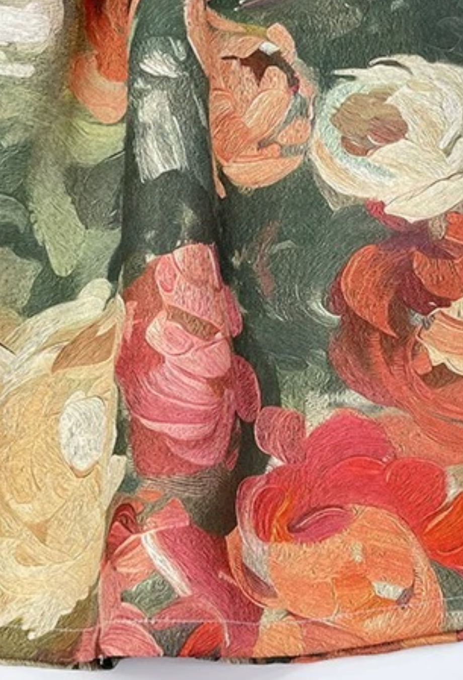 Arwen Green Vintage Floral Midi Skirt, flare bottom skirt, skirt flared bottom​, high waisted skirt flare​