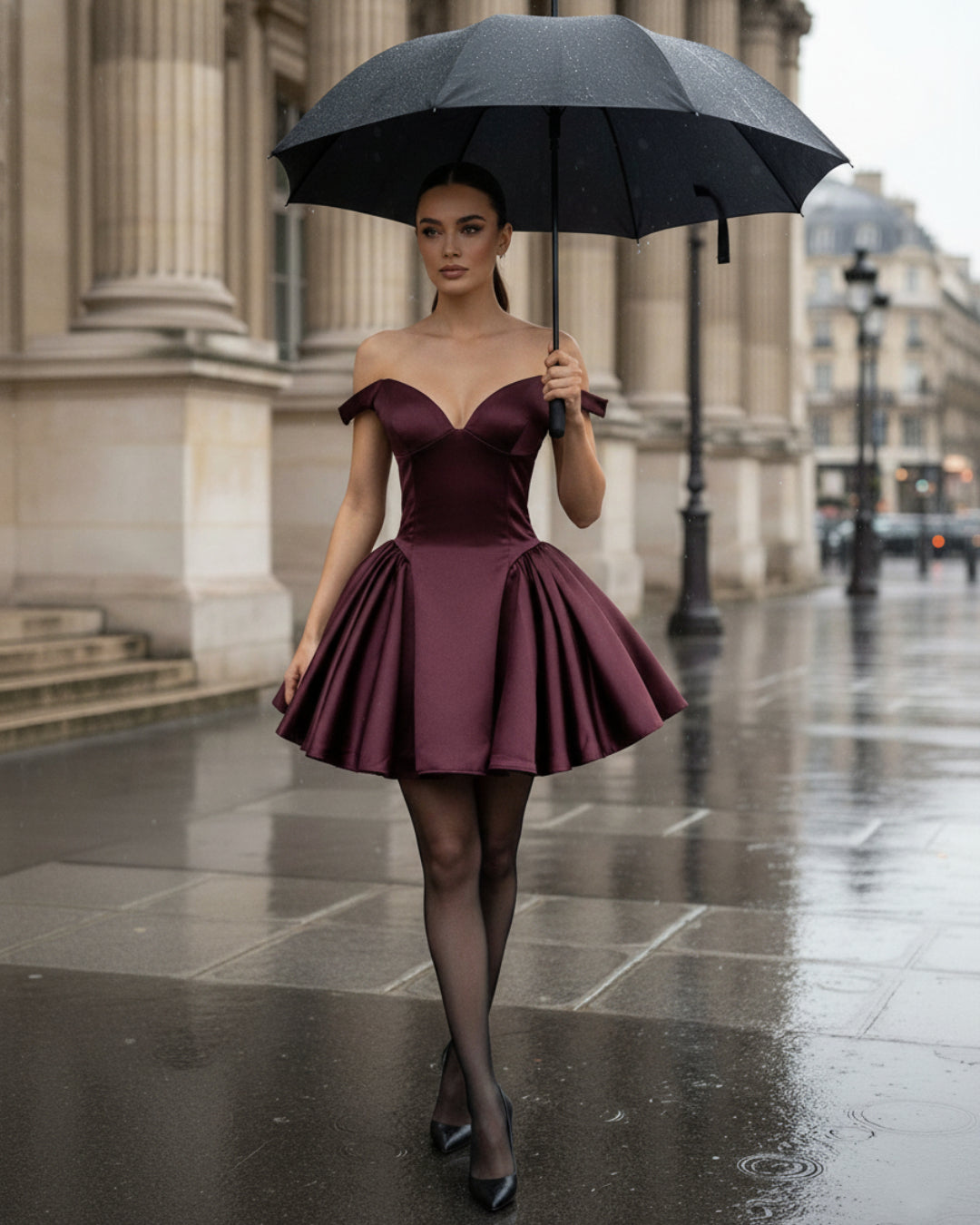 Aveta Coffee Brown Mini Dress, dresses for ladies party wear​, party wear dress for women​, going out dresses​