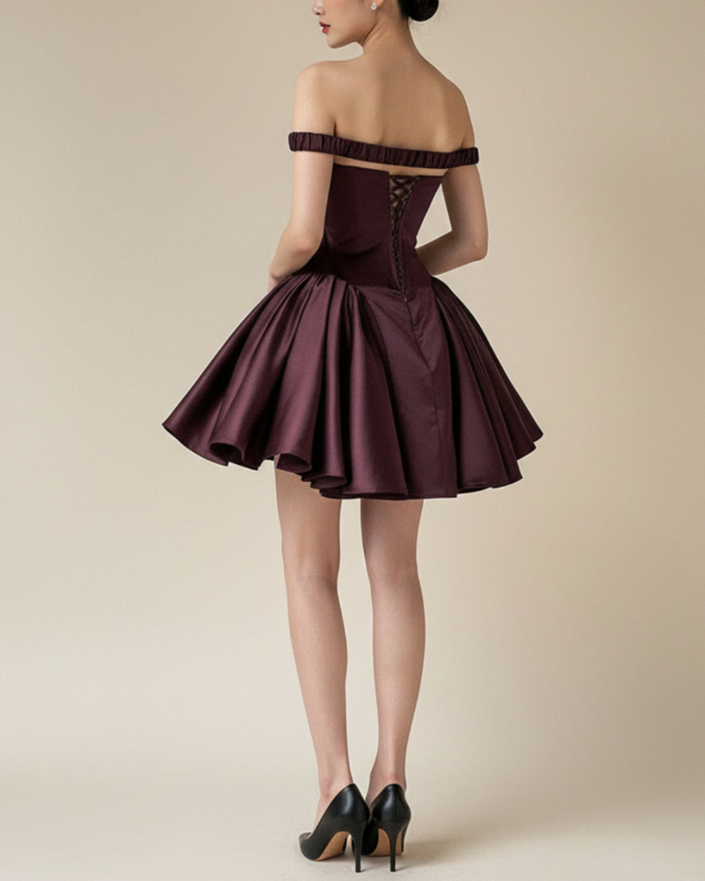 Aveta Coffee Brown Mini Dress, dresses for ladies party wear​, party wear dress for women​, going out dresses​