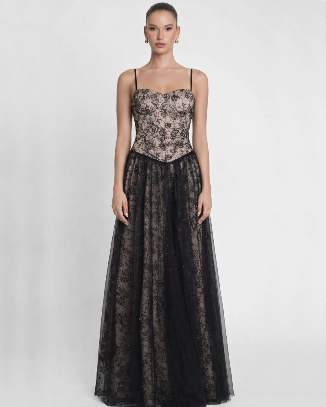 Ayana Black Lace Maxi Dress, black tie black dress​, womens black tie dress​, black tie event dress