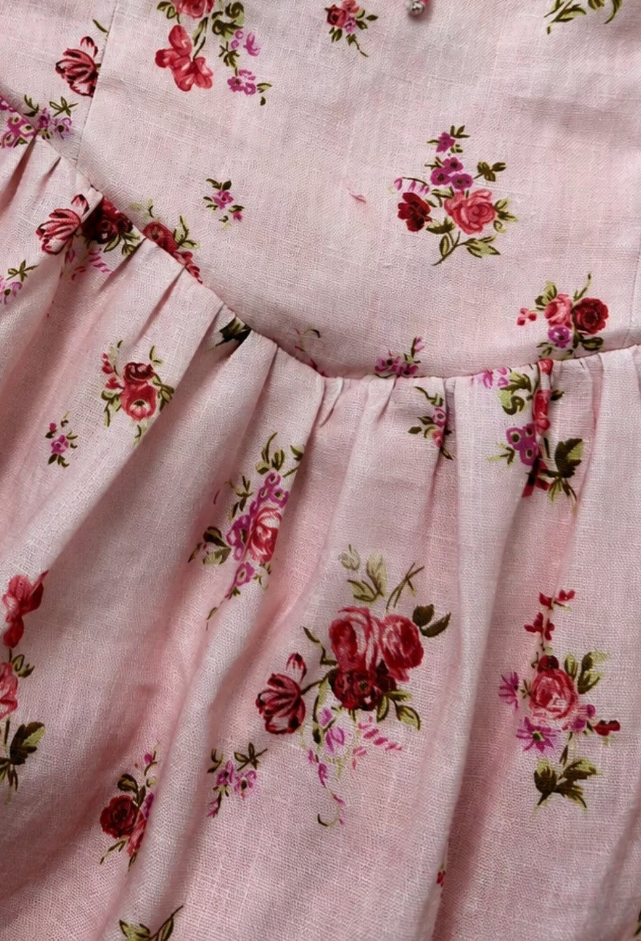 Balia Linen Floral Print Midi Dress - Coral Pink