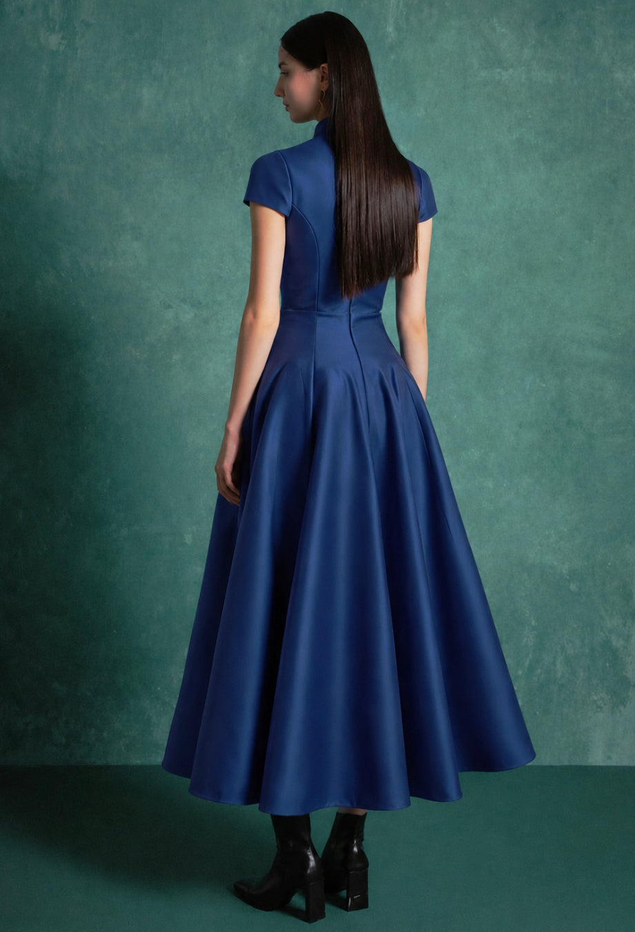 Betty Navy Blue Midi Dress, navy dress​, navy blue formal dress​, navy blue grad dress