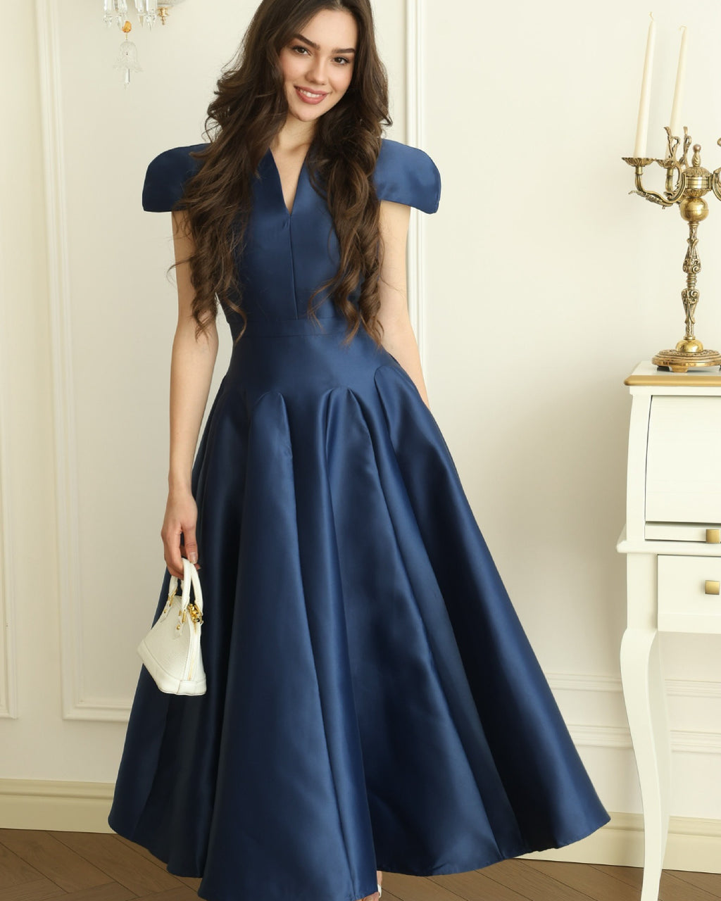 Betty Midi Dress in Navy Blue, navy dress​, navy blue formal dress​