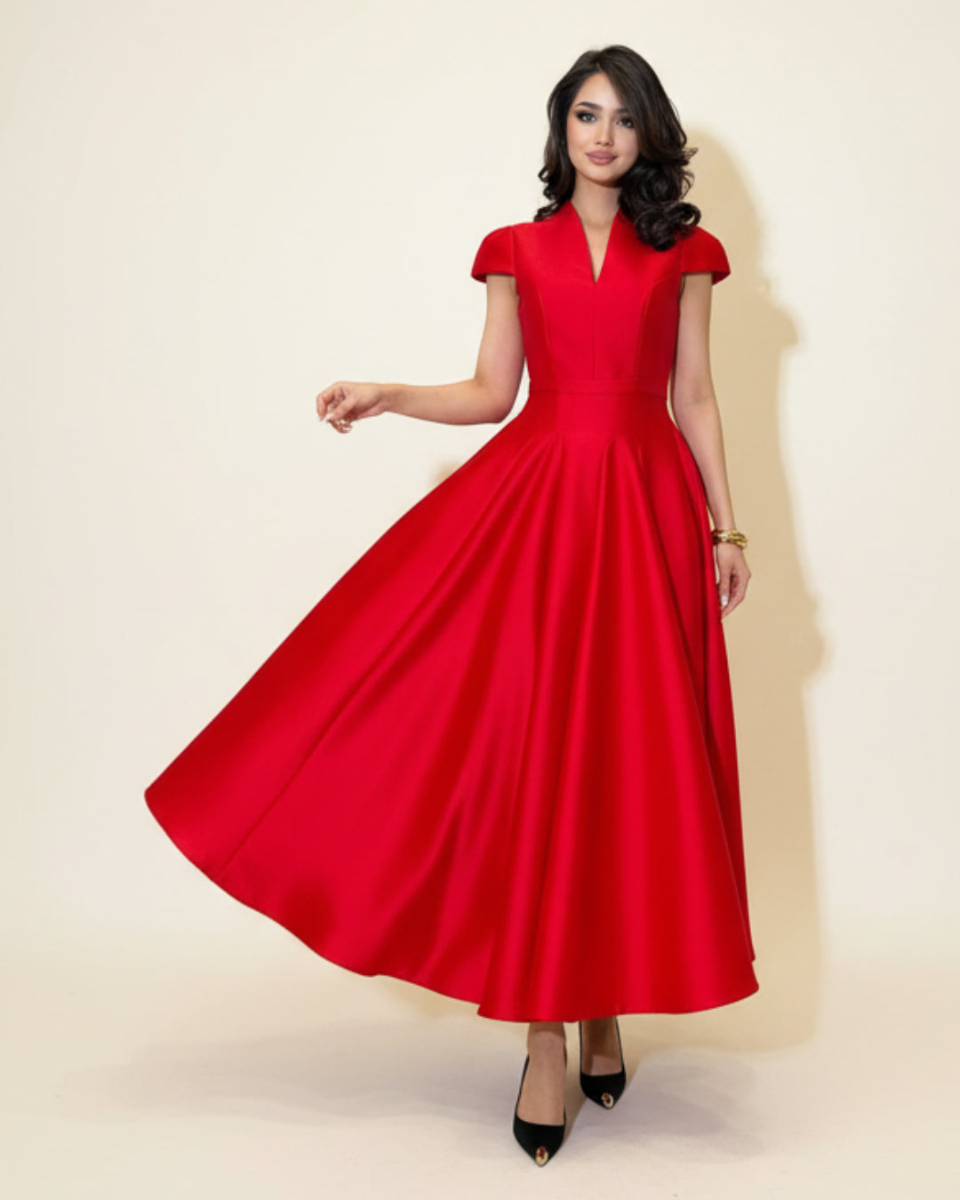 Betty Midi Dress in Red, Red Cocktail Dress, red dress boutique​
