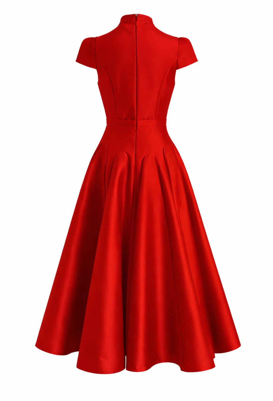 Elegant Formal Cocktail Dress - Betty Red Midi Dress Elegant Formal Cocktail Dress - Betty Red Midi Dress
