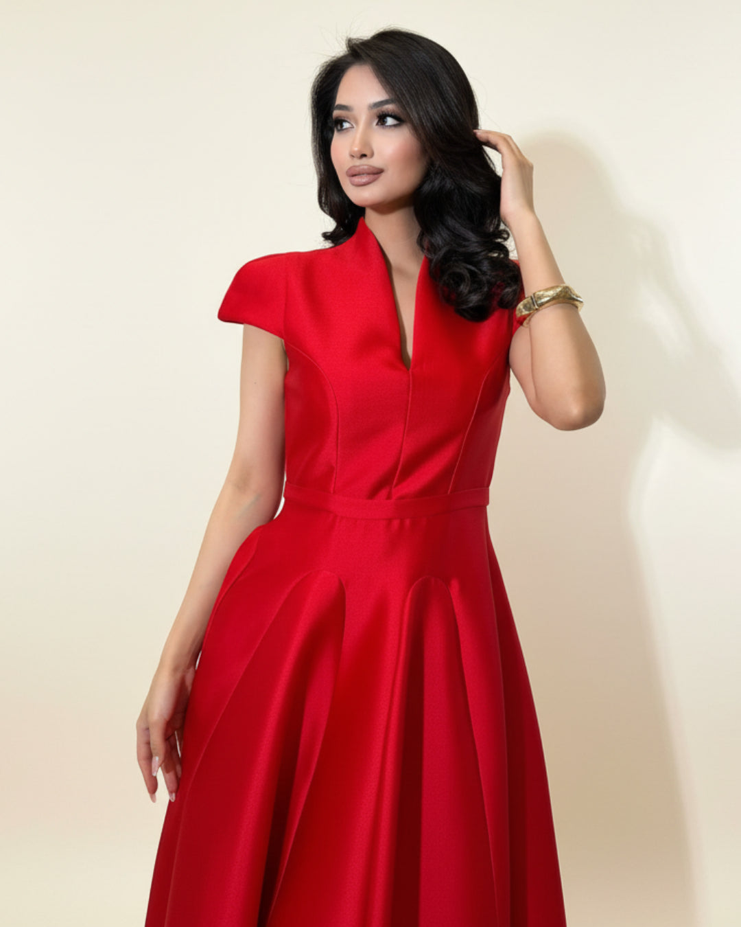 Betty Midi Dress in Red, Red Cocktail Dress, red dress boutique​