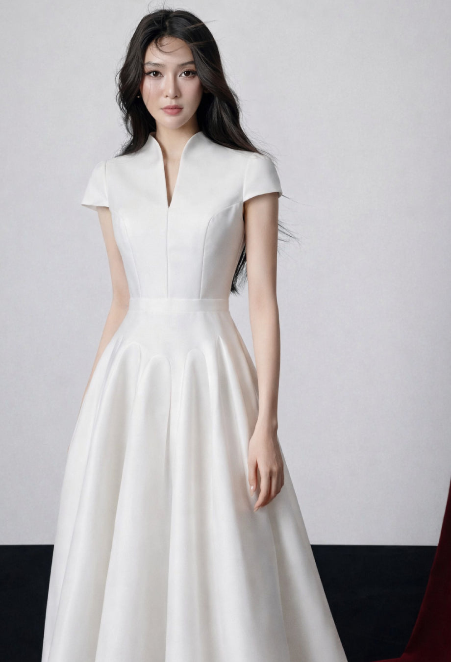 White Grad Dress for Women - Betty White Midi Dress L White Grad Dress for Women - Betty White Midi Dress L