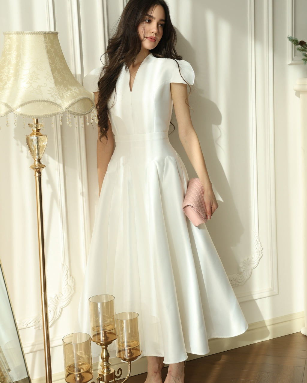 Betty Midi Dress in White, Women's Fashion, 1920's women's fashion