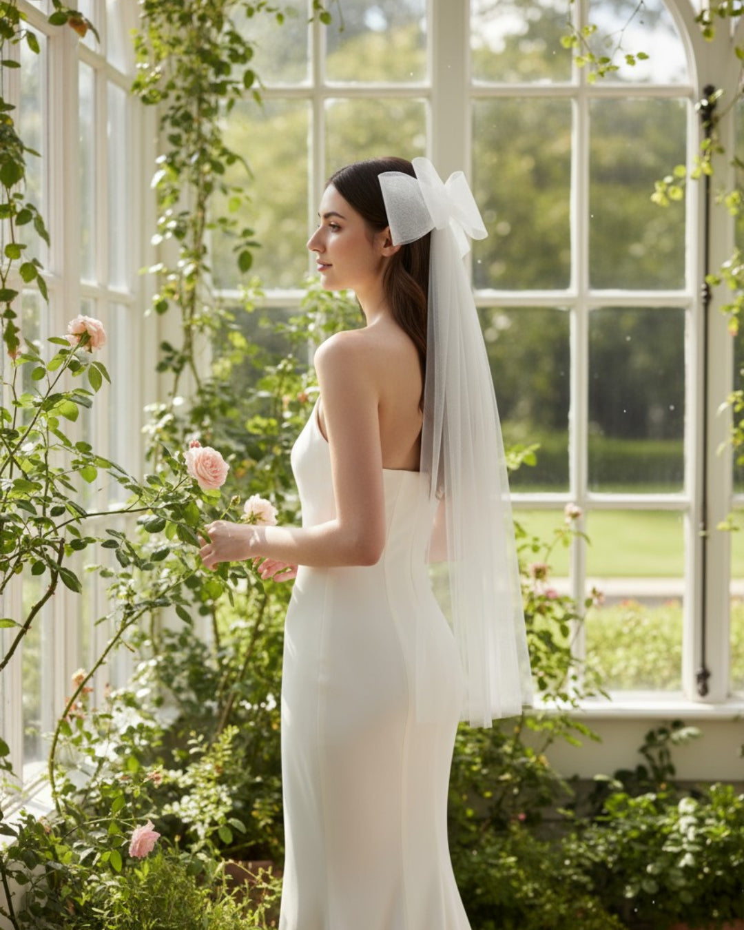 Bow-Tie Tulle Bridal Veil - Ivory