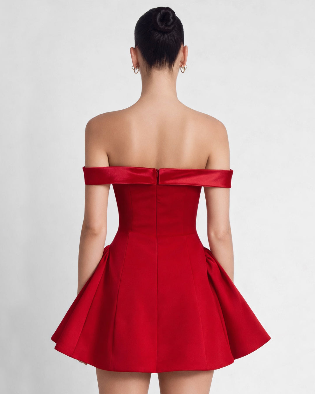 Briella Red Off-the-Shoulder Mini Dress Babydoll Red Dress Briella Red Off-the-Shoulder Mini Dress Babydoll Red Dress