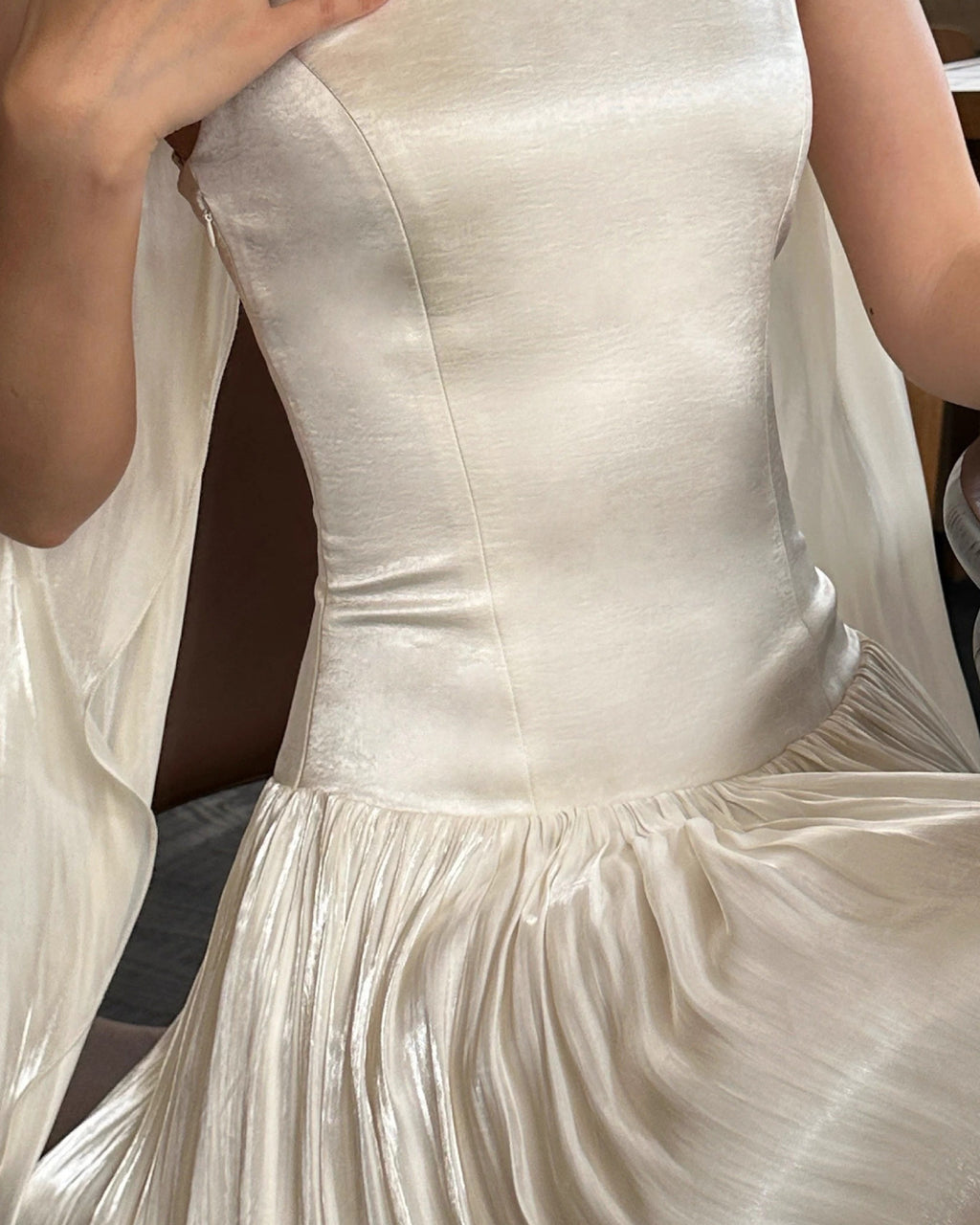 Calanthe Maxi Dress in Ivory, Halter Bridal Dress, bridal dress near me