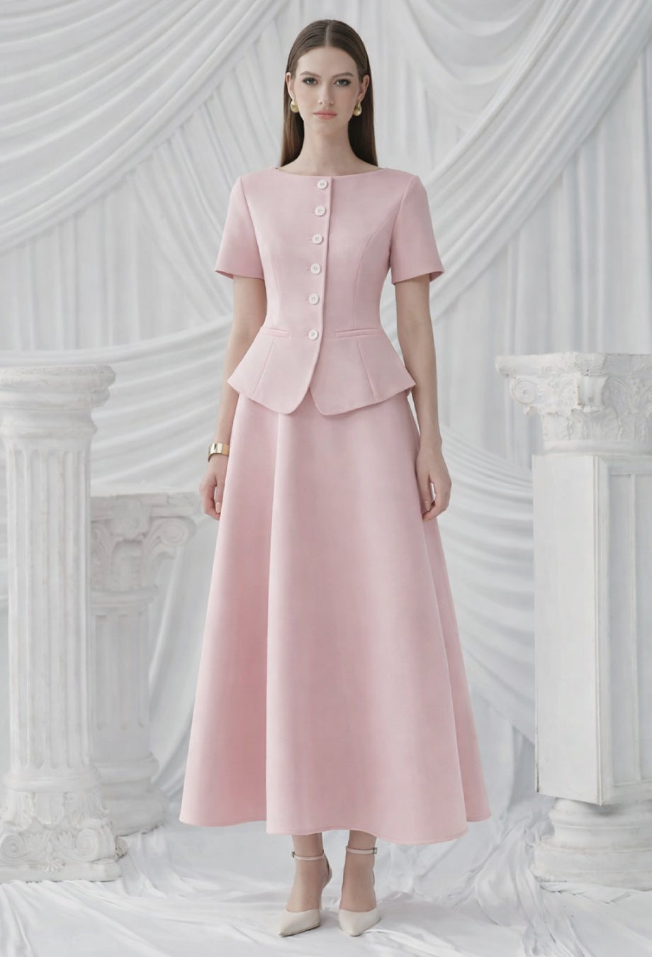 Pink Formal Wedding Guest Outfit, Calliope Two-Piece Set, formal wedding guest outfit, semi formal outfit​