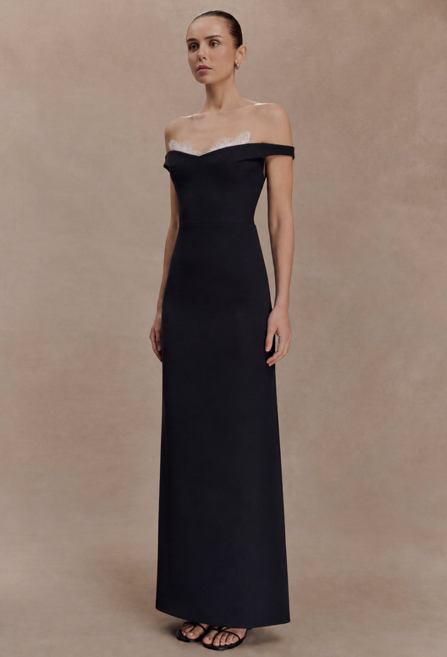 Callista Black Off-Shoulder Maxi Dress, black off the shoulder dress, off the shoulder black dress​, off the shoulder cocktail dress​