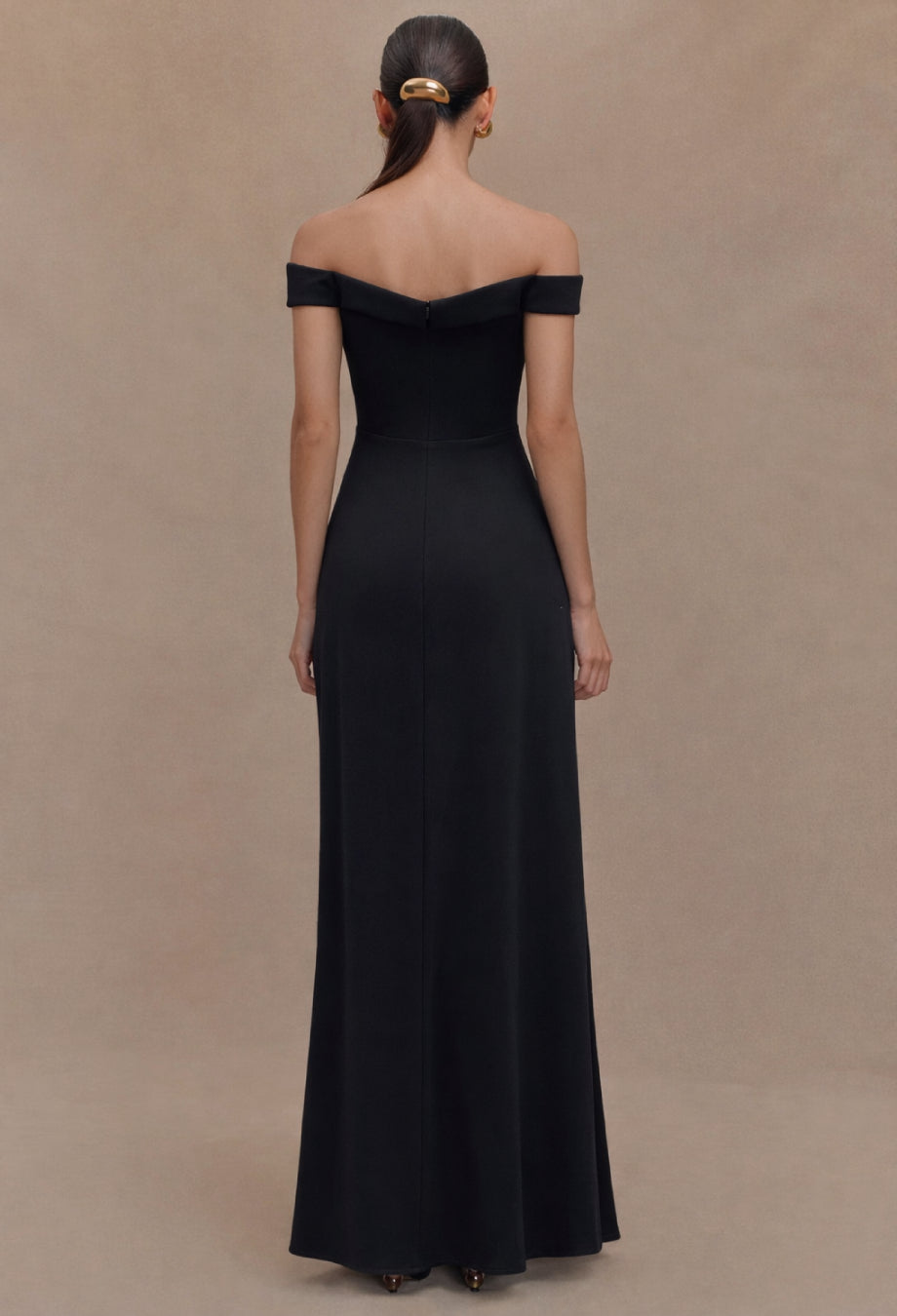 Callista Off-Shoulder Maxi Dress, black a line cocktail dress​, a line cocktail dress black​