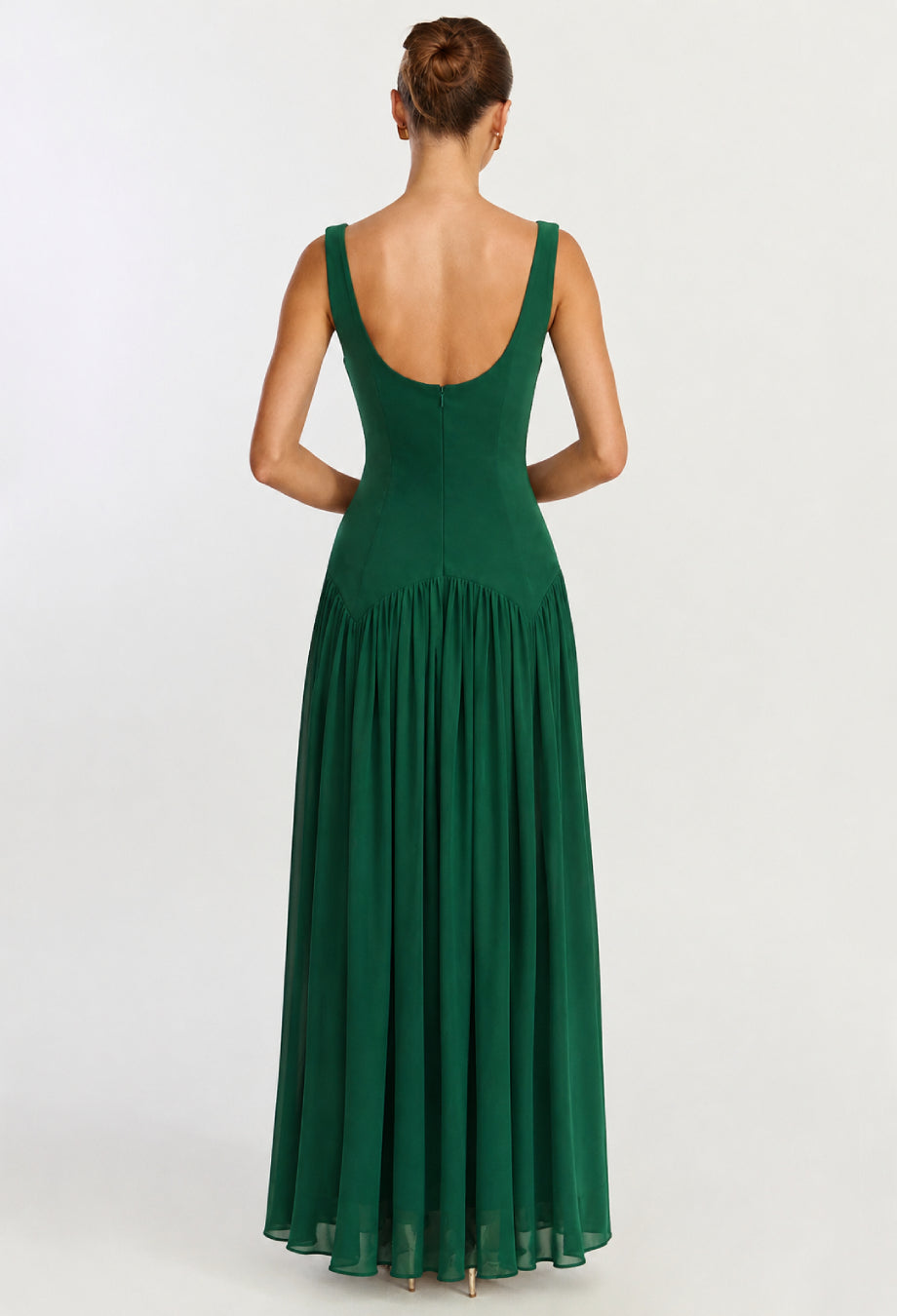 Camella Green Dress, camella dress reformation​, emerald green dress for wedding guest​