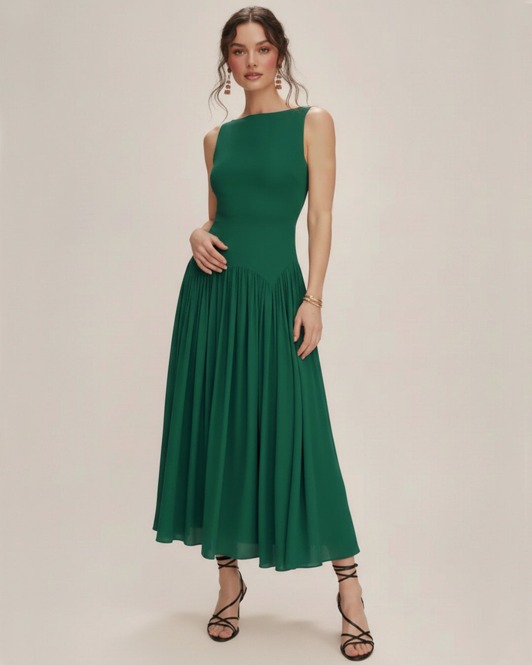 Camella Maxi Dress in Green, Bridesmaid Dress for Women, elegant dress