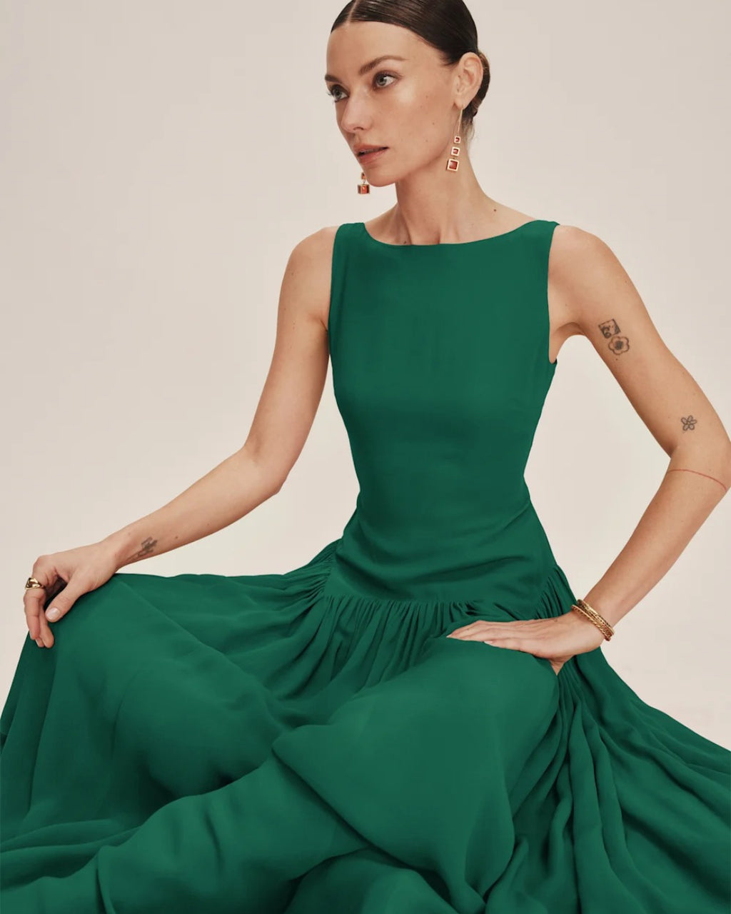 Camella Maxi Dress in Green, Bridesmaid Dress for Women, green bridesmaid dress​