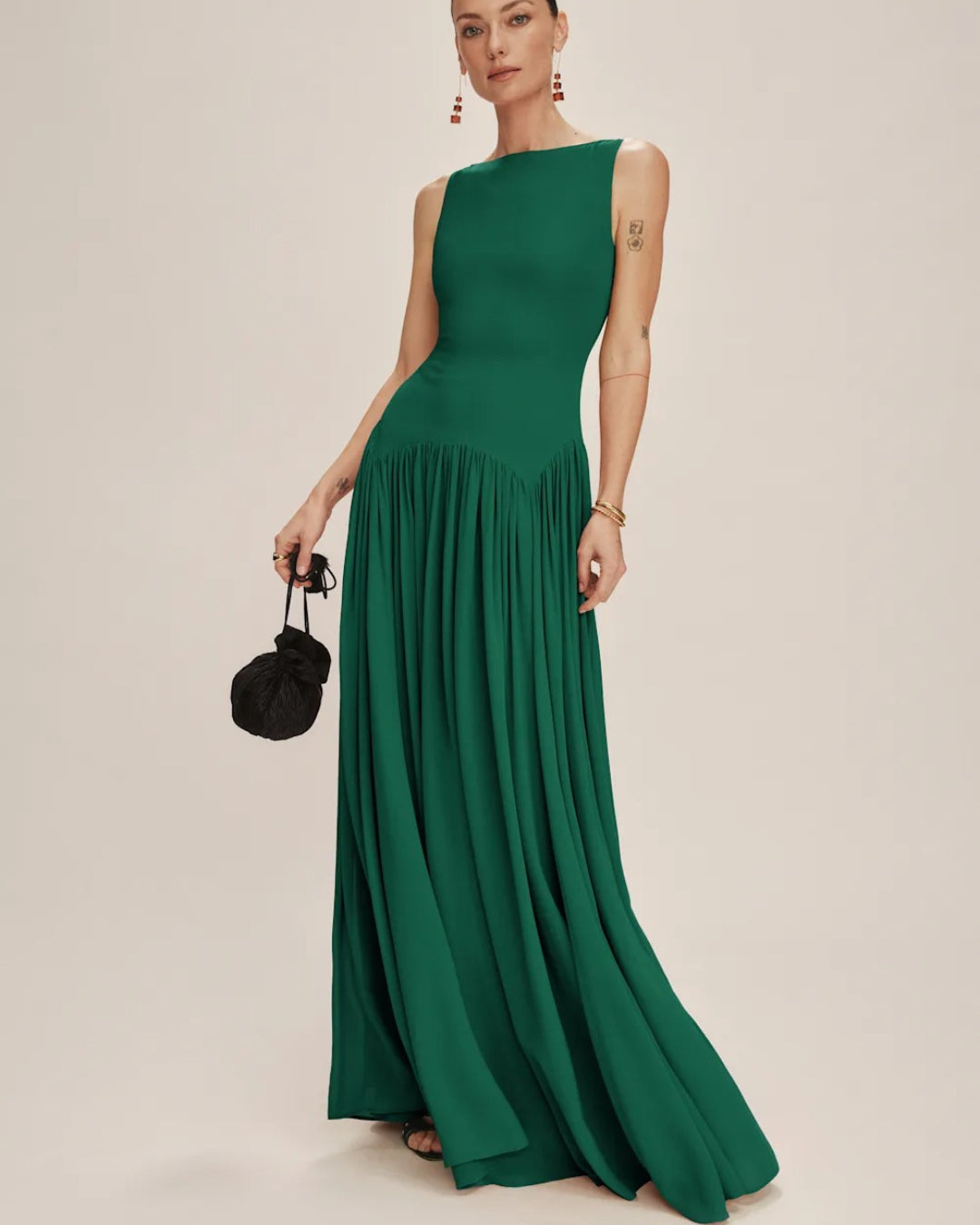 Camella Maxi Dress in Green, Bridesmaid Dress for Women, elegant dress