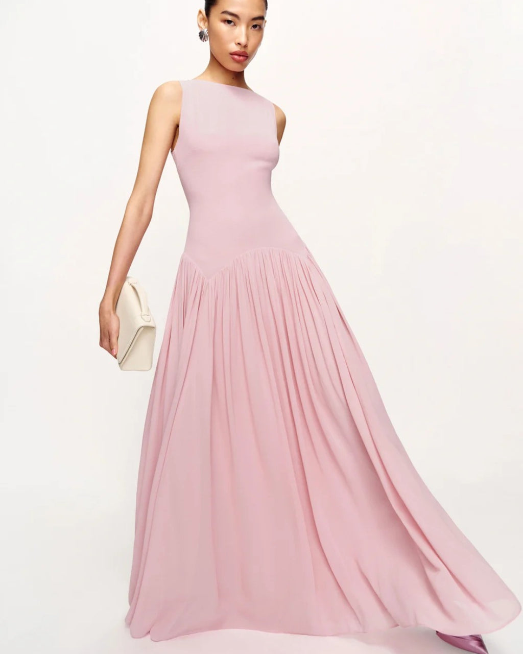 Camella Maxi Dress in Pink, Elegant Pink Dress, pink elegant dress for women