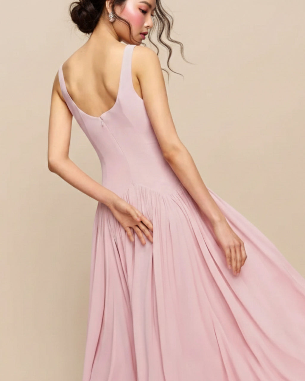 Camella Maxi Dress in Pink, Elegant Pink Dress, pink elegant dress