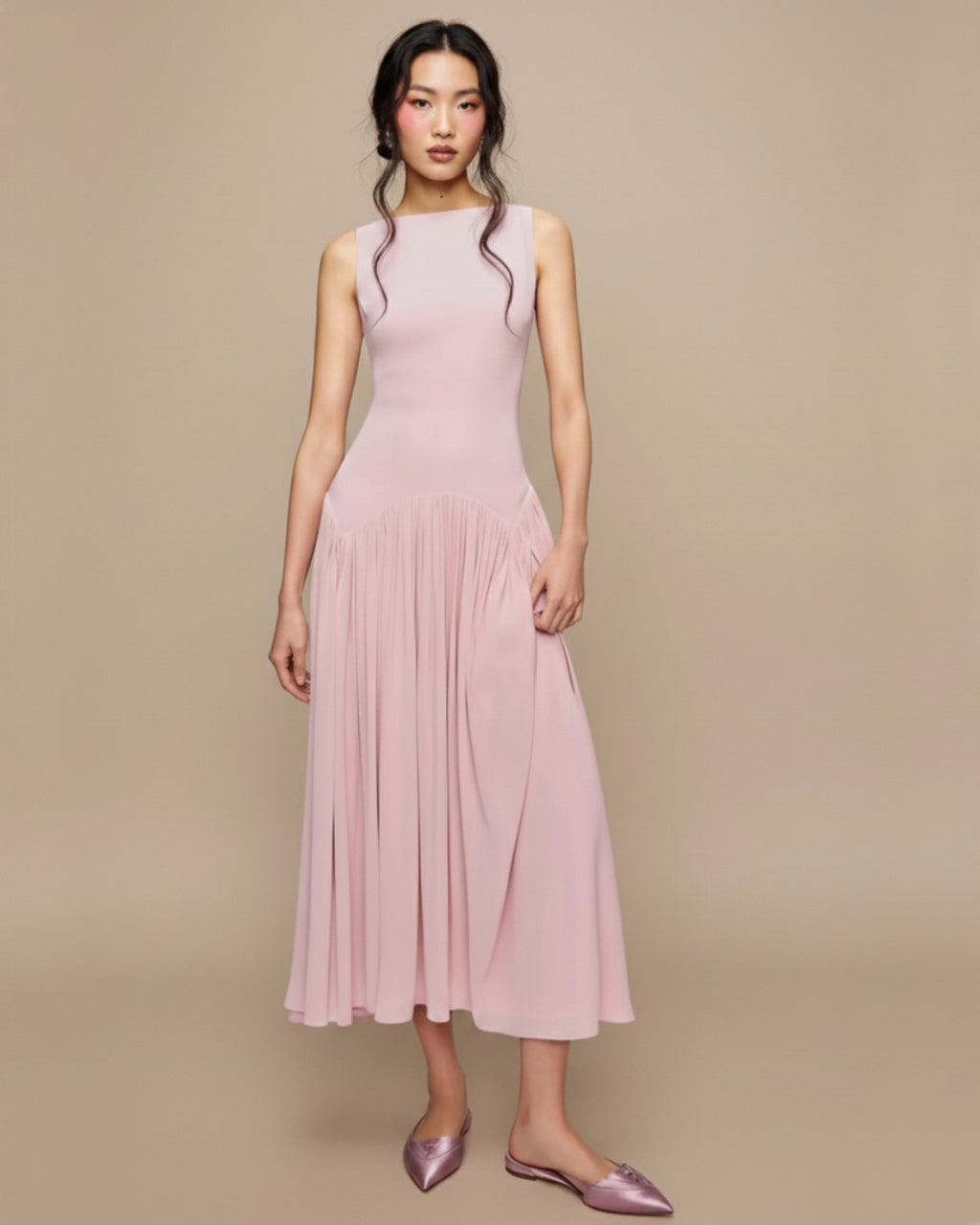 Camella Maxi Dress in Pink, Elegant Pink Dress, pink elegant dress